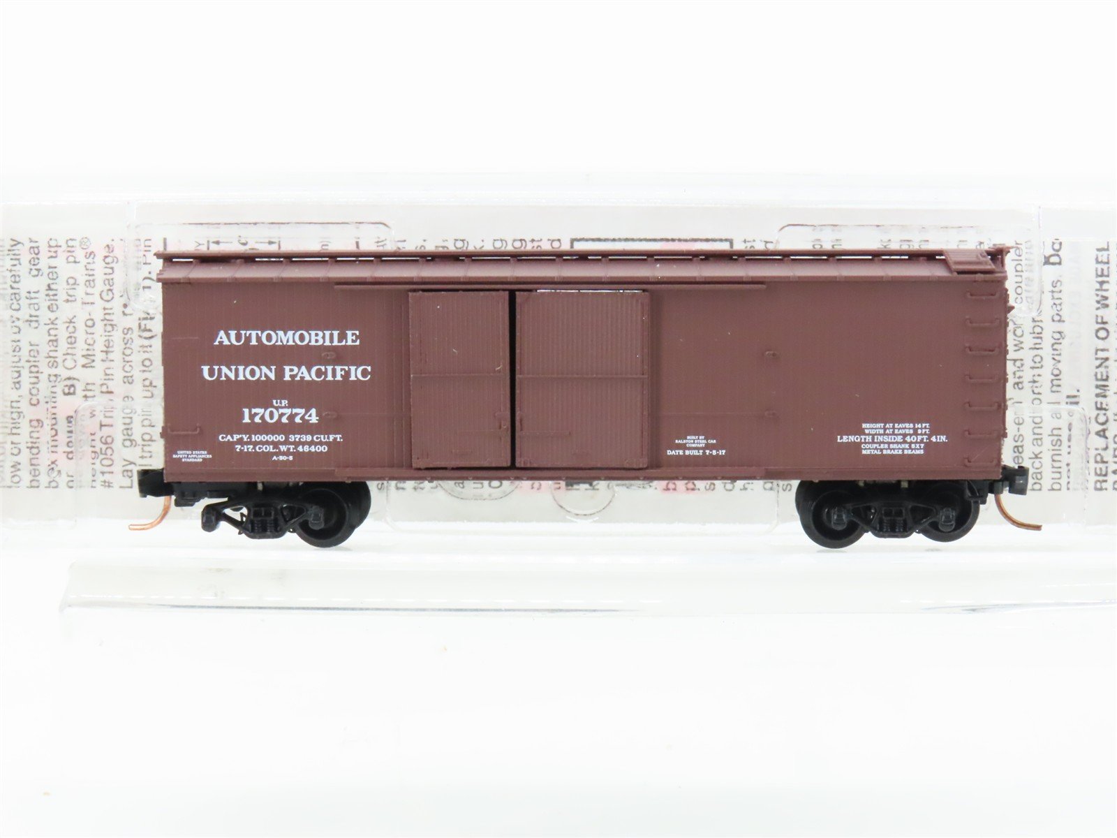 N Scale Micro-Trains MTL 41010 UP Union Pacific 40' Wood Box Car #170774