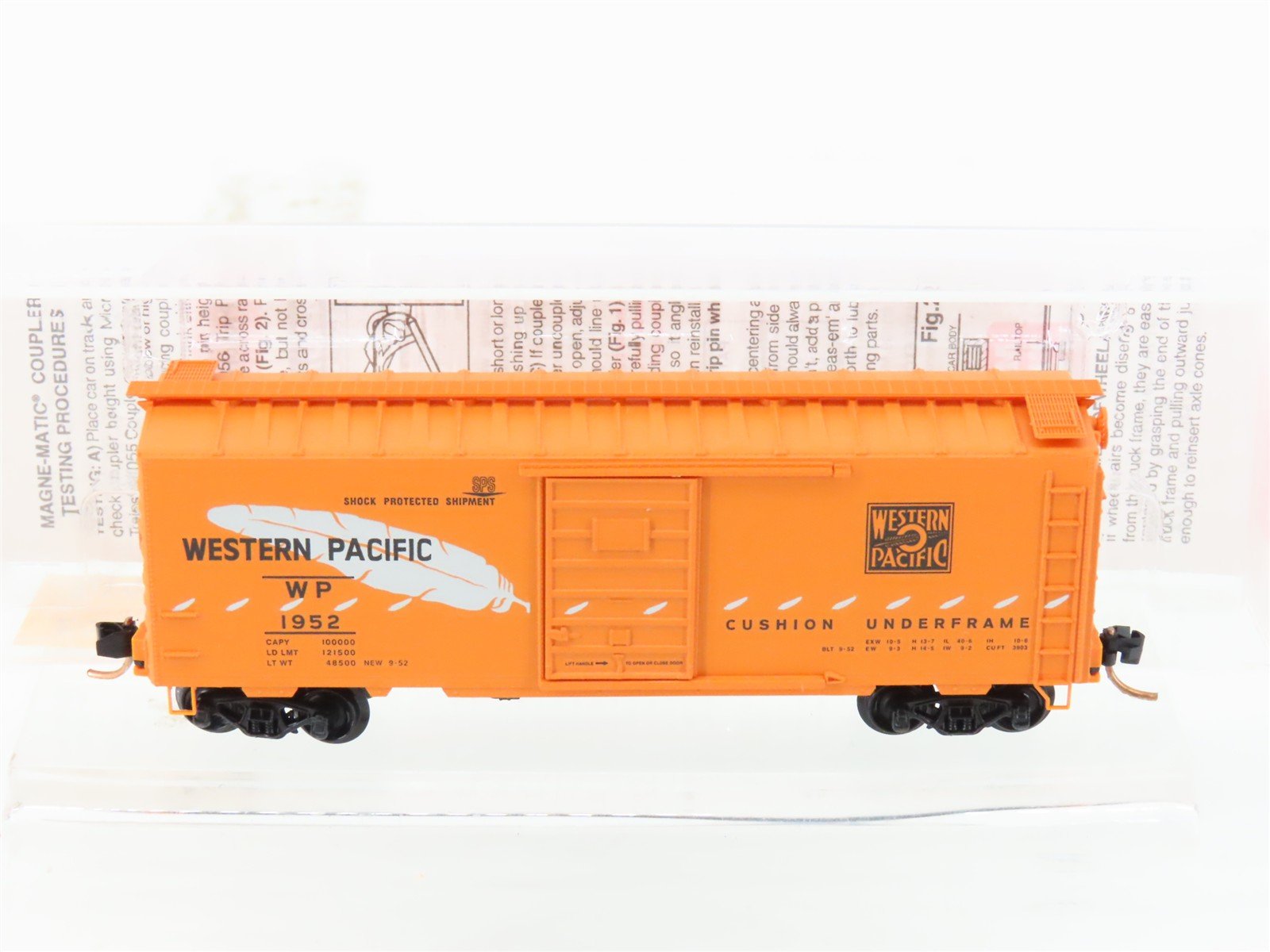 N Scale Micro-Trains MTL 20506 WP Western Pacific Feather 40' Box Car #1952