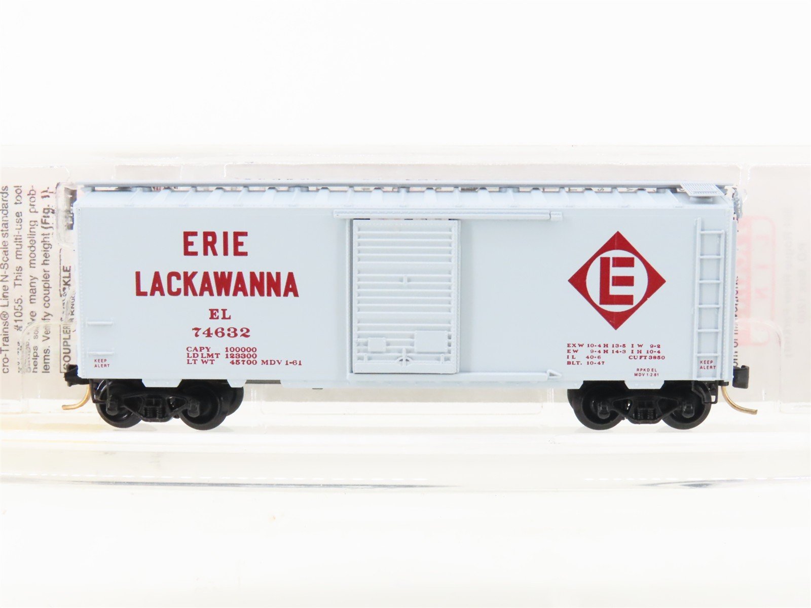 N Scale Micro-Trains MTL 20360 EL Erie Lackawanna 40' Single Door Box Car #74632
