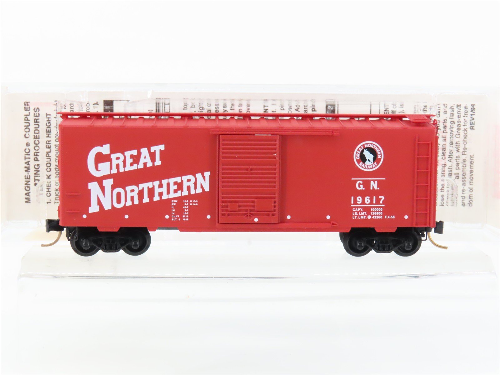 N Scale Micro-Trains MTL 20186 GN Great Northern 40' Single Door Box Car #19617
