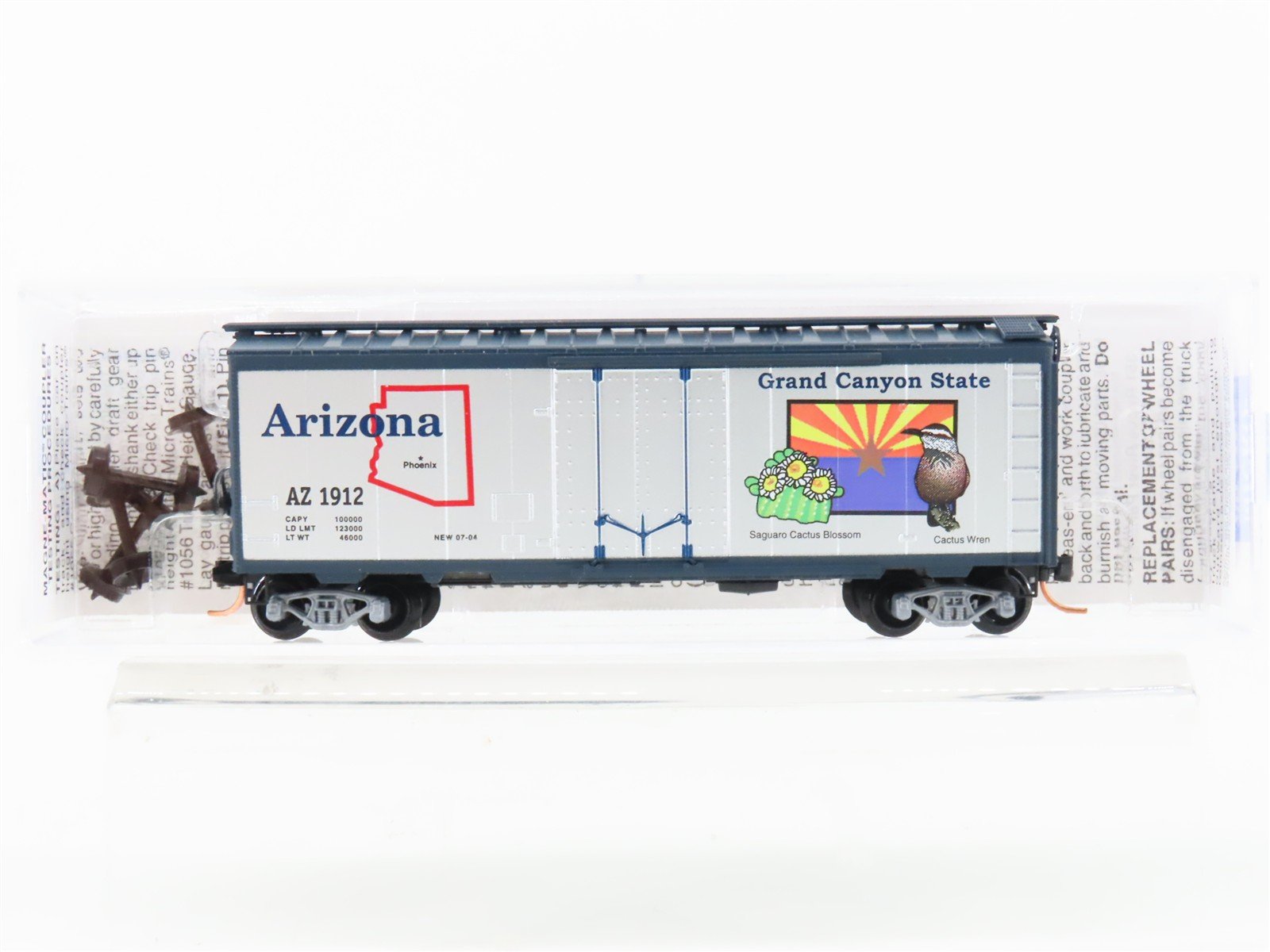 N Scale Micro-Trains MTL 21381 AZ Arizona State 40' Plug Door Box Car #1912