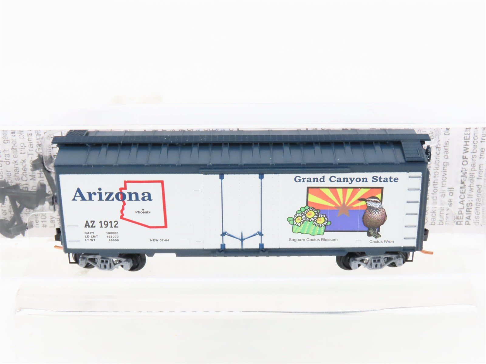 N Scale Micro-Trains MTL 21381 AZ Arizona State 40' Plug Door Box Car #1912