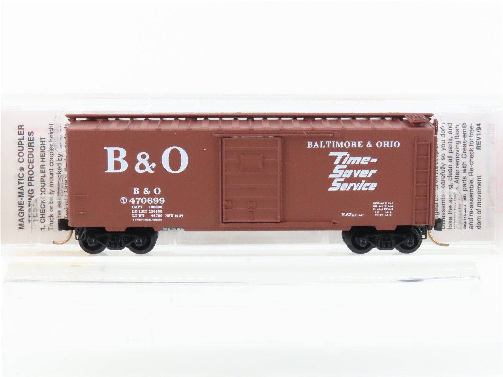 N Micro-Trains MTL 20346/1 B&O Baltimore & Ohio 40' Single Door Box Car #470699