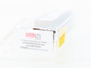 N Scale Micro-Trains MTL 58020 CBTCO Schwarzchild & Sulzberger 36' Reefer #1675