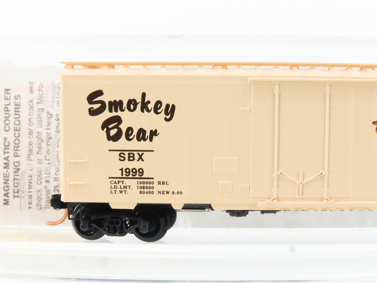 N Scale Micro-Trains MTL 21260 SBX Smokey Bear 40' Plug Door Box Car #1999