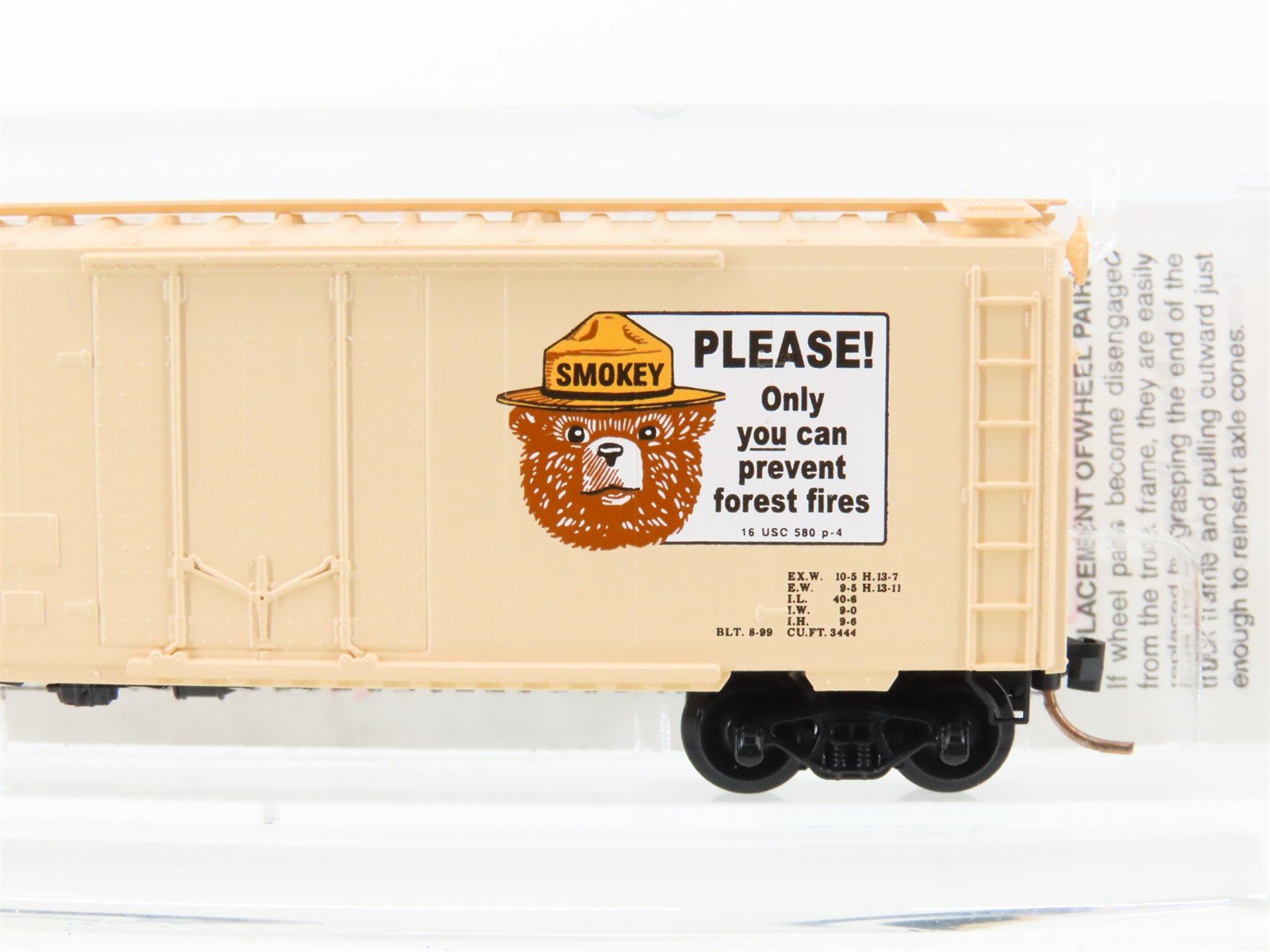 N Scale Micro-Trains MTL 21260 SBX Smokey Bear 40' Plug Door Box Car #1999
