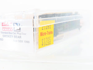 N Scale Micro-Trains MTL 21260 SBX Smokey Bear 40' Plug Door Box Car #1999