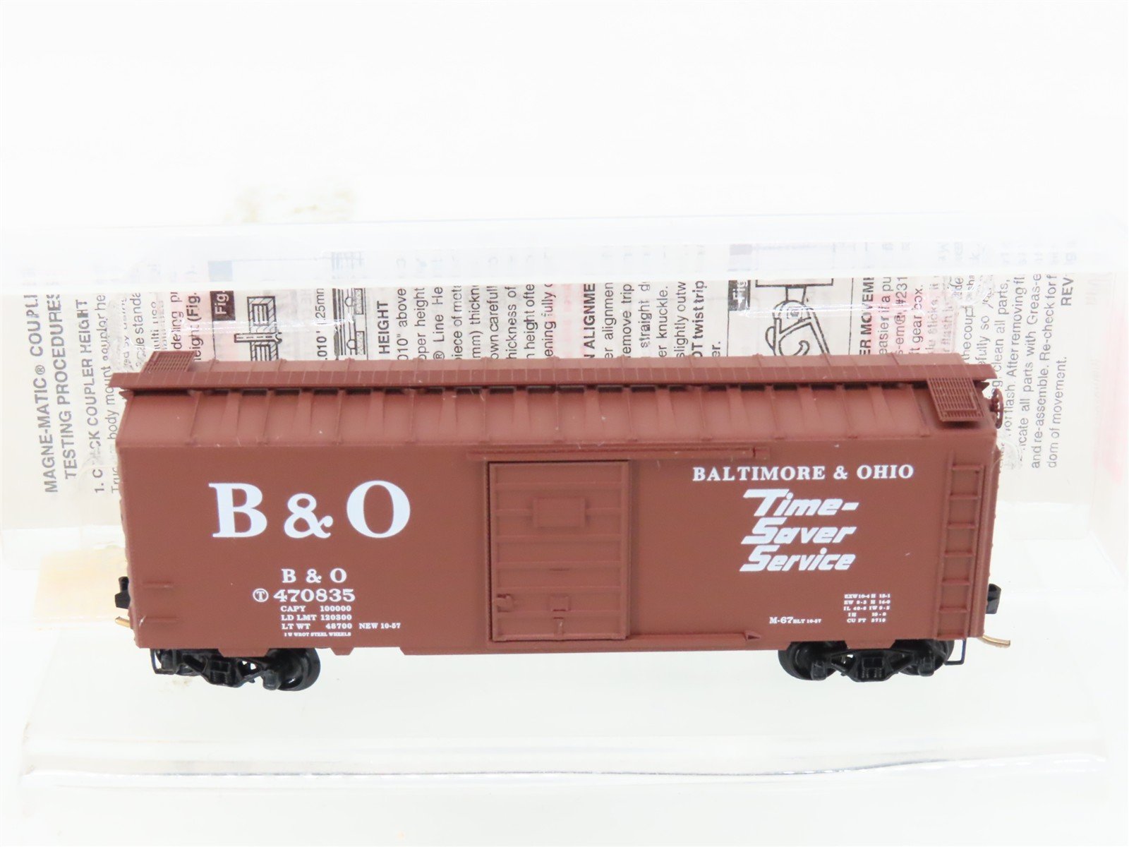 N Micro-Trains MTL 20346/3 B&O Baltimore & Ohio 40' Single Door Box Car #470835