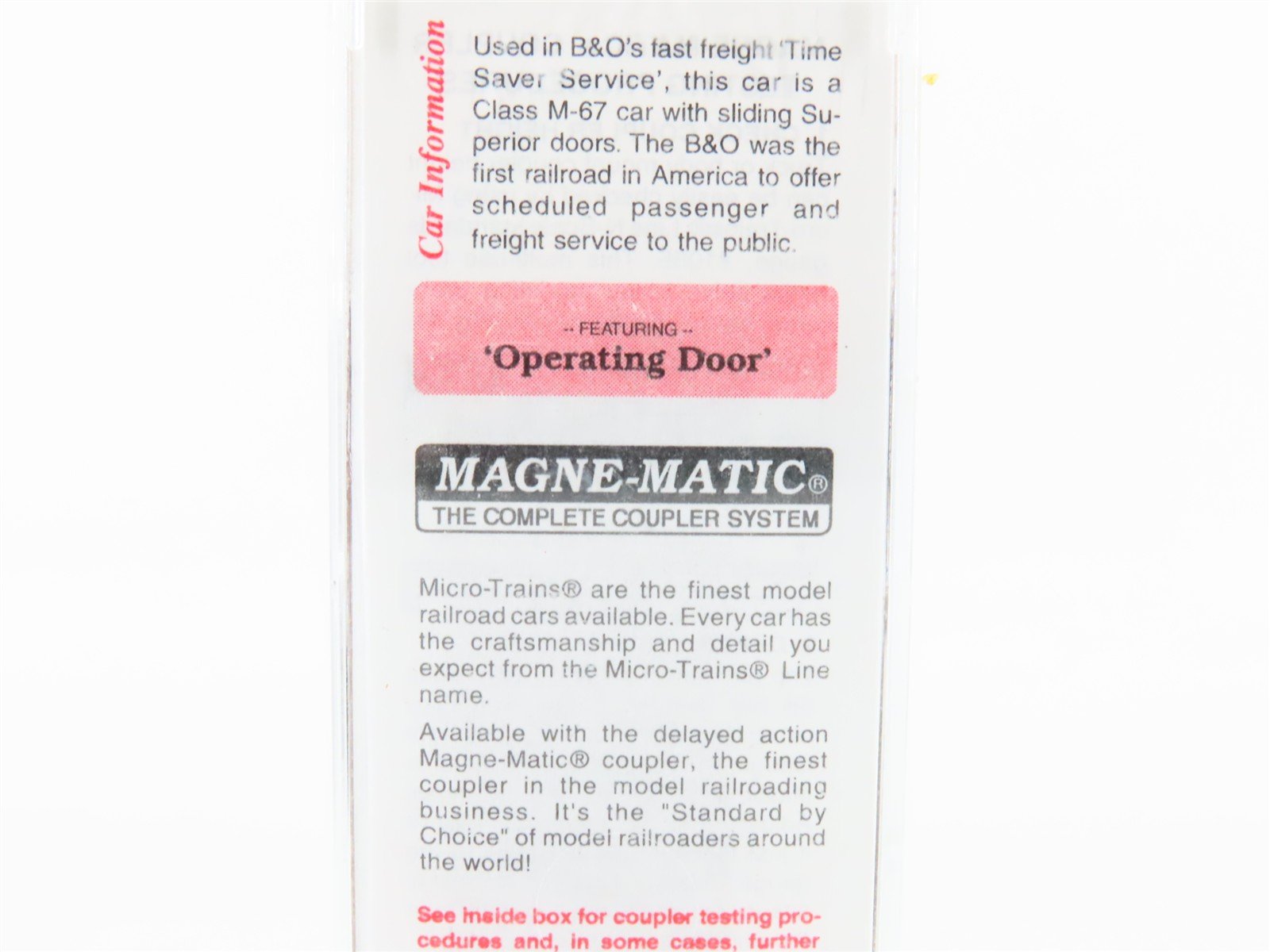 N Micro-Trains MTL 20346/3 B&O Baltimore & Ohio 40' Single Door Box Car #470835