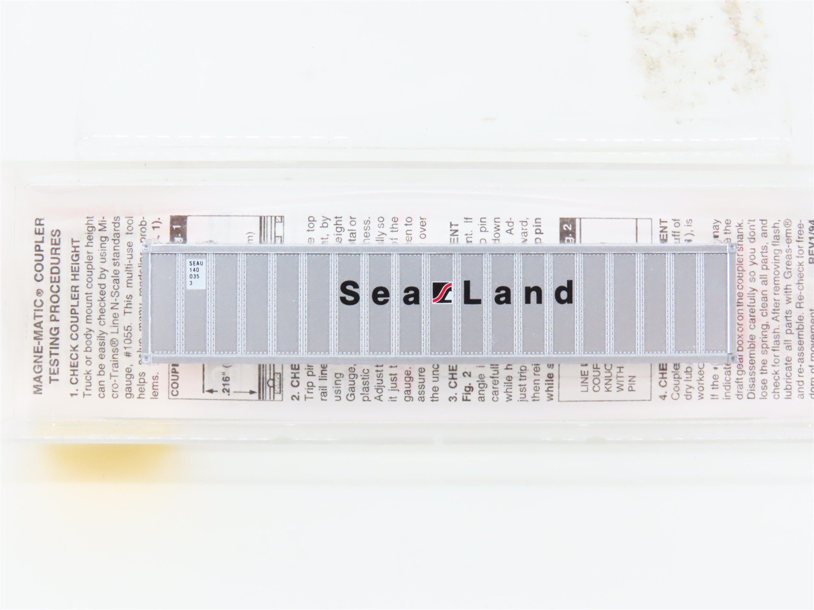 N Scale Micro-Trains MTL 81020 SEAU Sealand 40' Container #1400353