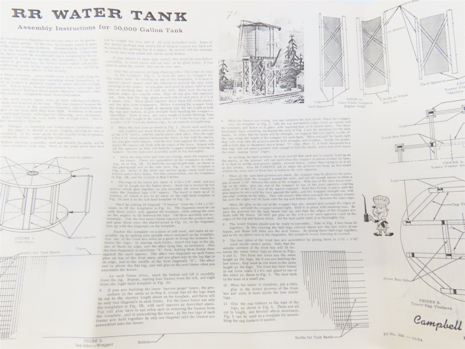 HO 1/87 Scale Campbell Kit 356 Railroad Water Tank