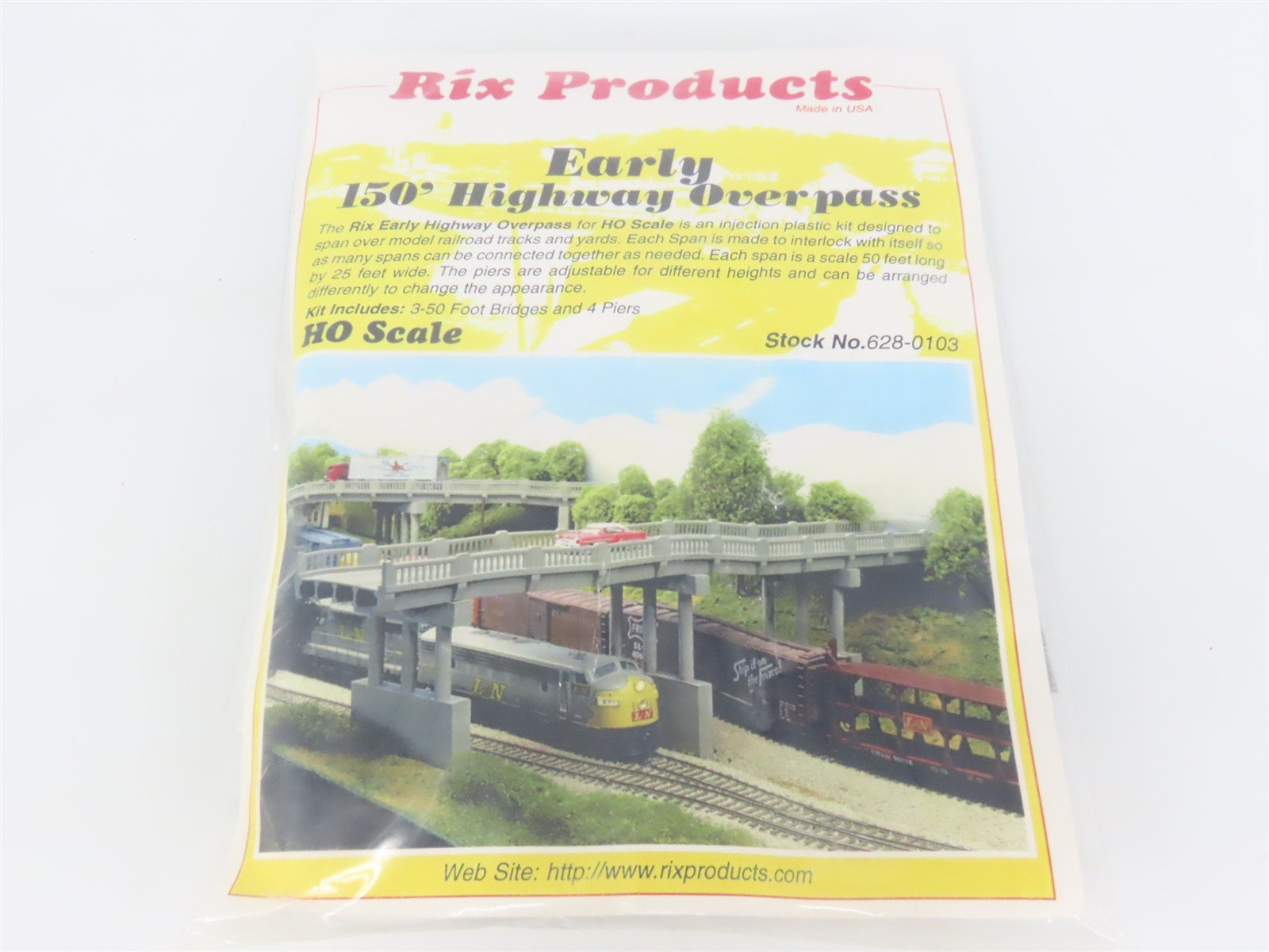 HO 1/87 Scale Rix Products Kit #628-0103 Early 150' Highway Overpass