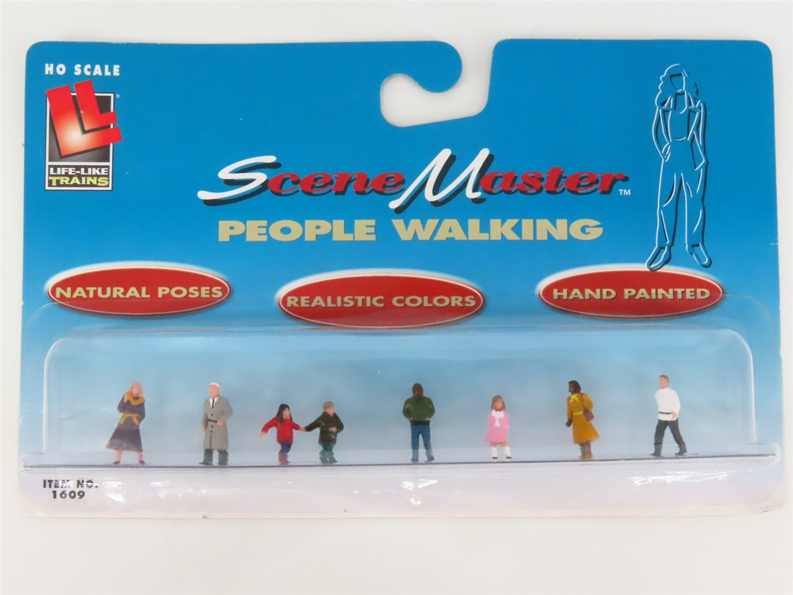 HO 1/87 Scale Life-Like SceneMaster 1609 People Walking Figures 7-Pack
