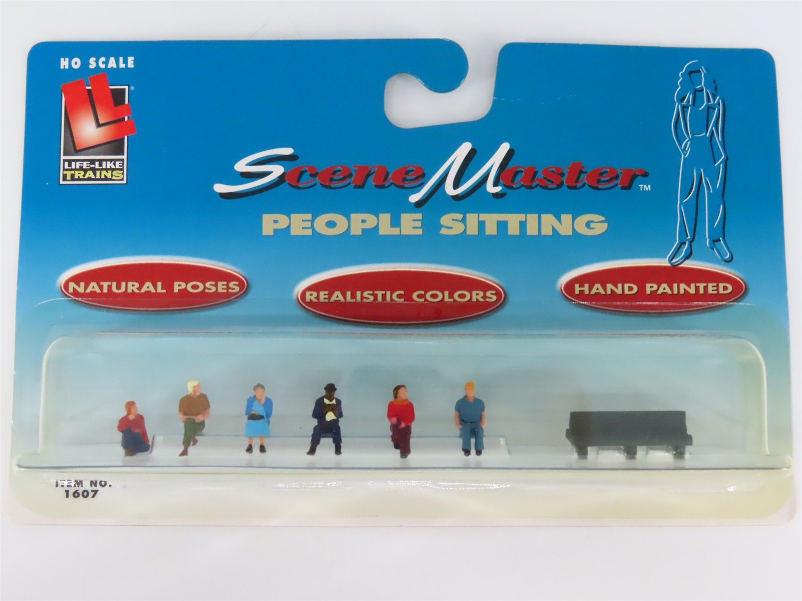 HO 1/87 Scale Life-Like SceneMaster 1607 People Sitting Figures 6-Pack + Bench