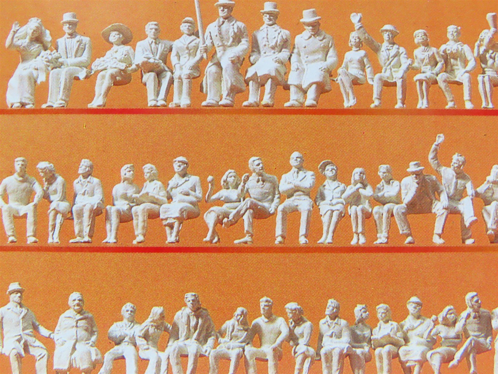 HO 1/87 Scale Preiser 16328 Unpainted Seated Persons Figures 120-Pack