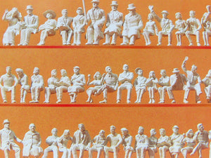 HO 1/87 Scale Preiser 16328 Unpainted Seated Persons Figures 120-Pack