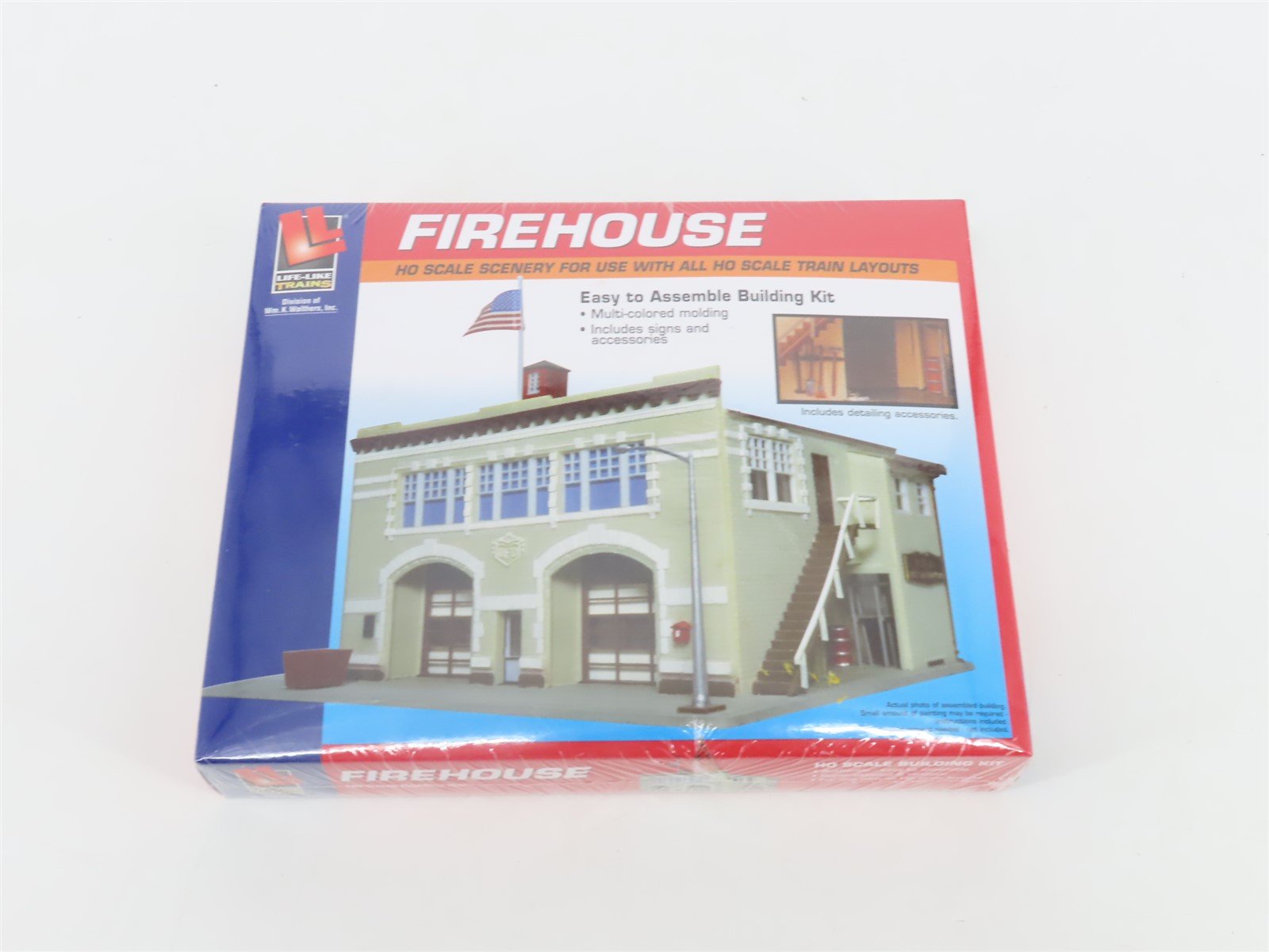 HO 1/87 Scale Life-Like Kit 433-1390 Firehouse Building - SEALED