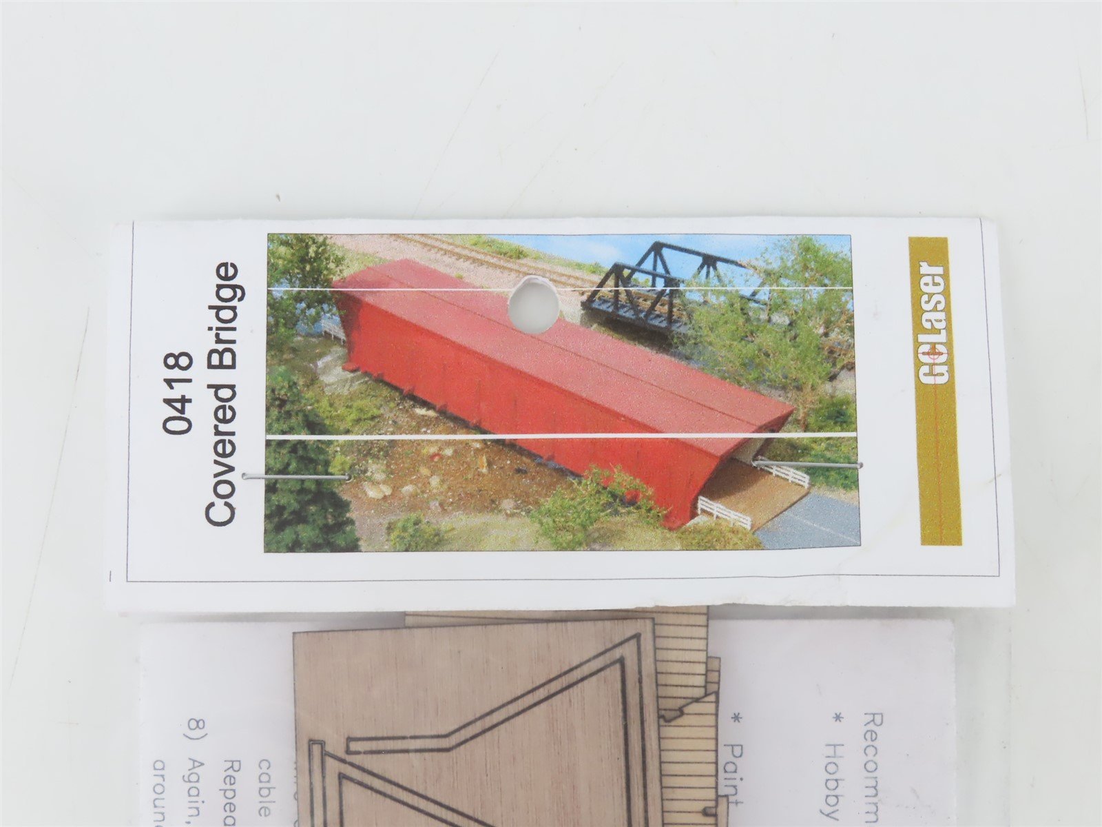 N 1/160 Scale GCLaser Laser-Cut Wood Kit 0418 Covered Bridge for Roads/Scenery
