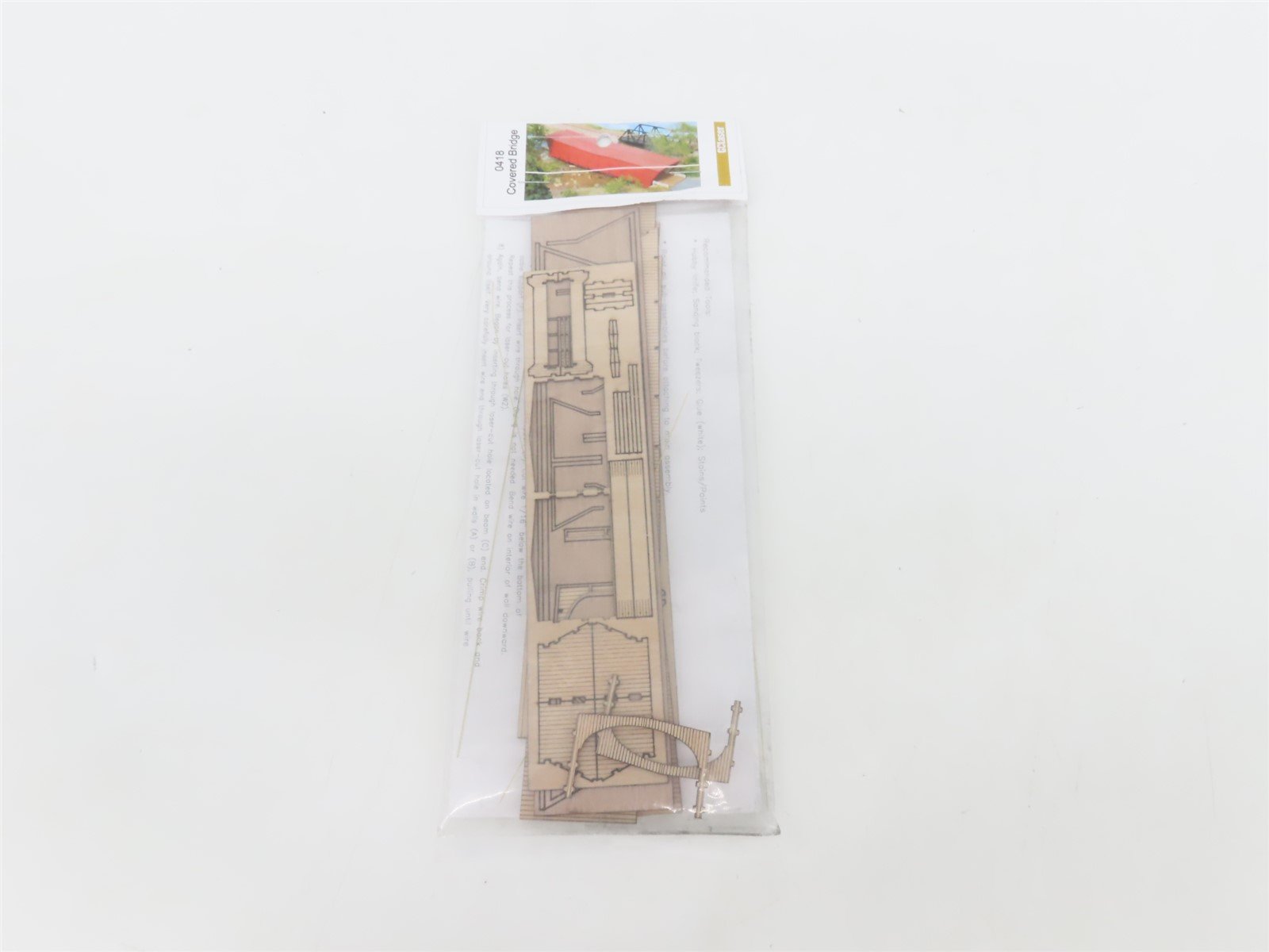 N 1/160 Scale GCLaser Laser-Cut Wood Kit 0418 Covered Bridge for Roads/Scenery