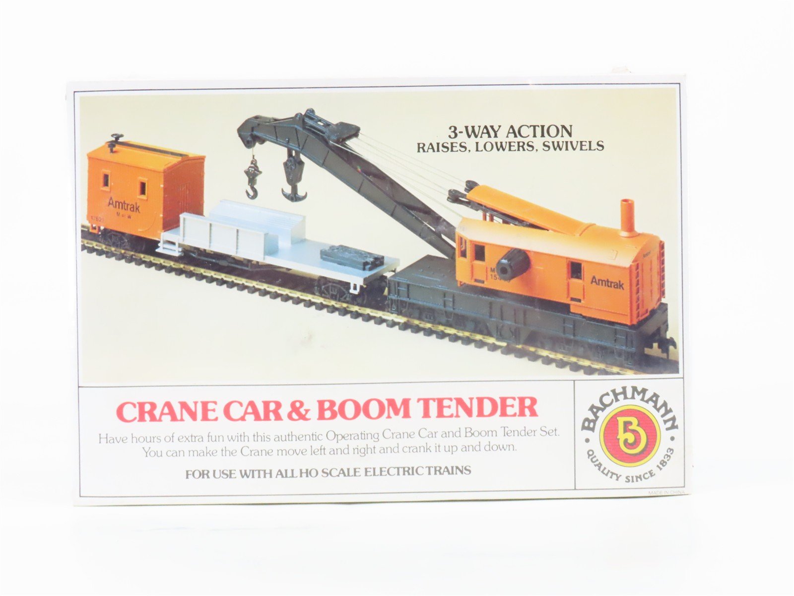 HO Scale Bachmann Kit 46115 MW Amtrak Crane Car & Boom Tender - Sealed