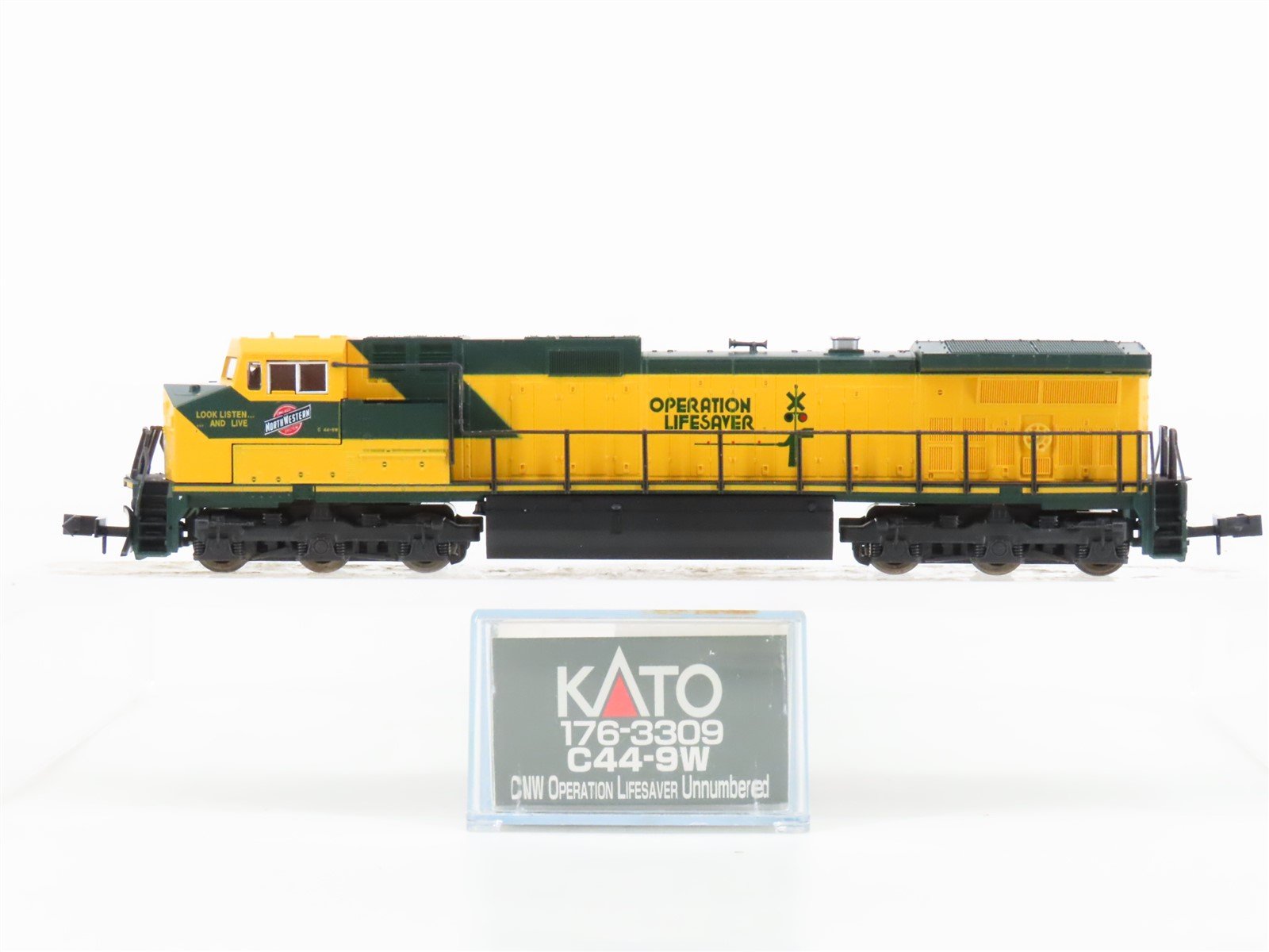 N Scale KATO 176-3309 CNW Operation Lifesaver 44-9W Diesel Locomotive