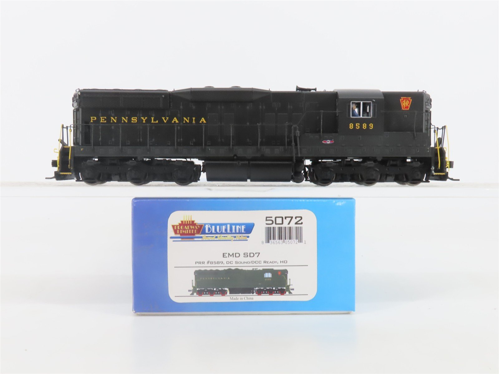 HO Broadway Limited BLI BlueLine 5072 PRR SD7 Diesel #8589 w/ Sound - DCC ONLY