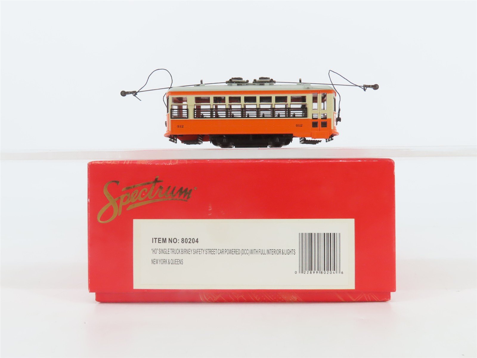 HO Bachmann Spectrum 80204 New York & Queens Birney Safety Streetcar #412 w/ DCC