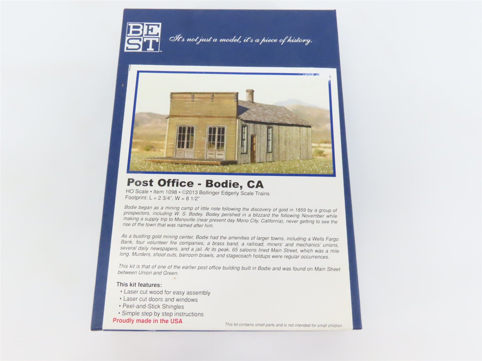 HO 1/87 Scale Bollinger Edgerly BEST Kit 1098 Post Office (Bodie, CA)