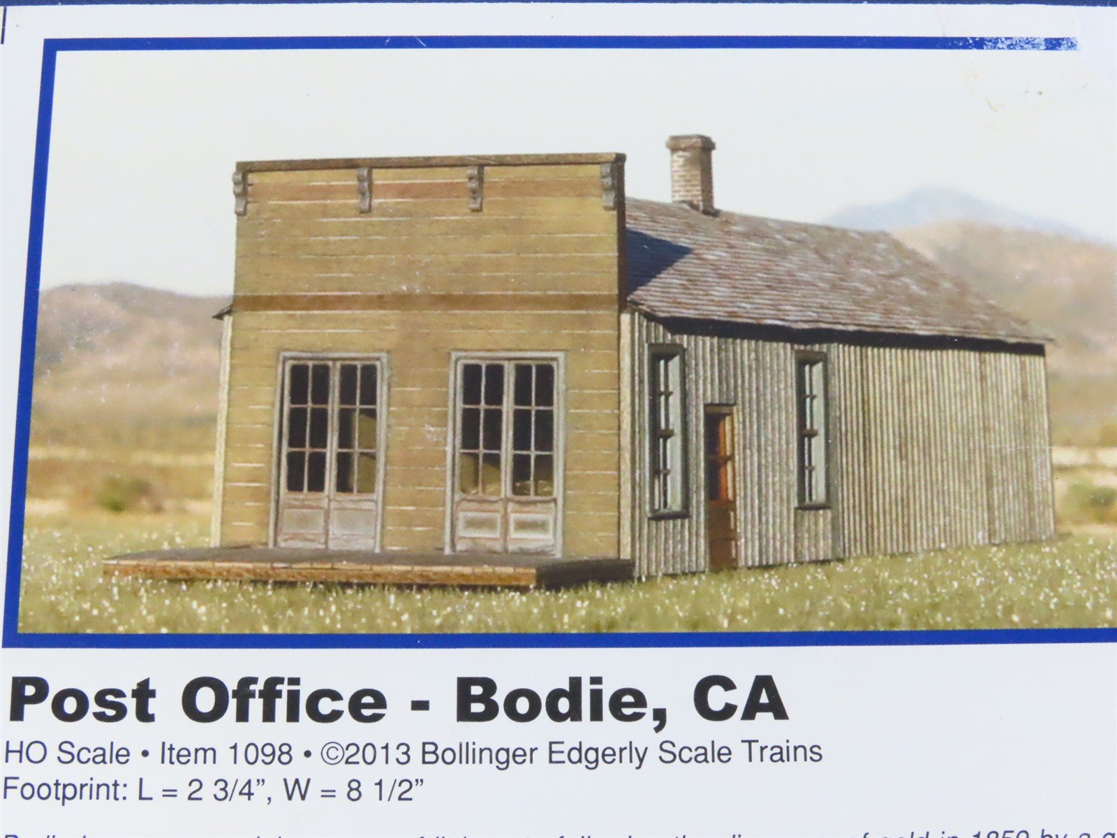HO 1/87 Scale Bollinger Edgerly BEST Kit 1098 Post Office (Bodie, CA)