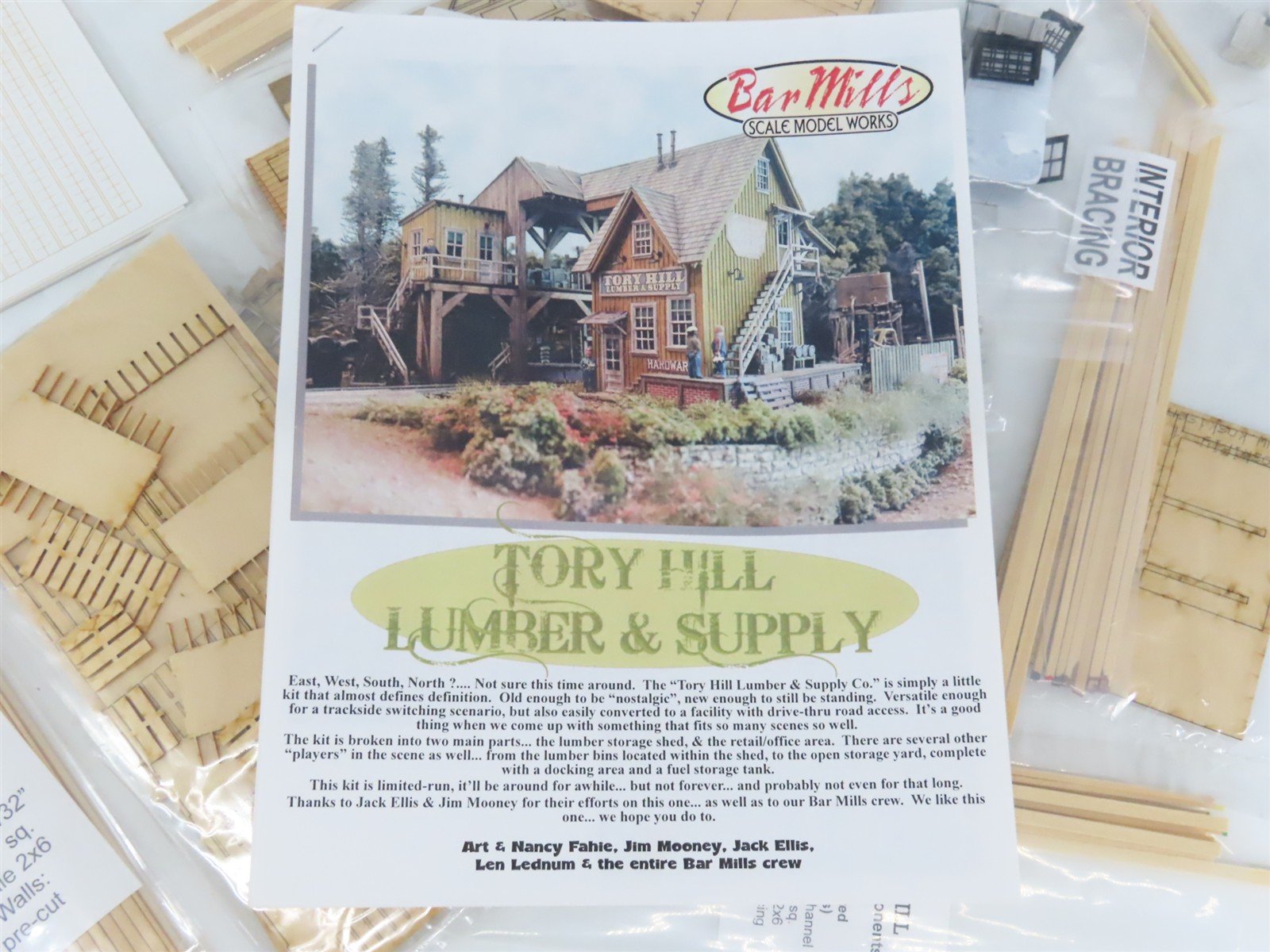 HO 1/87 Scale Bar Mills Laser-Cut Kit Tory Hill Lumber & Supply - Incomplete