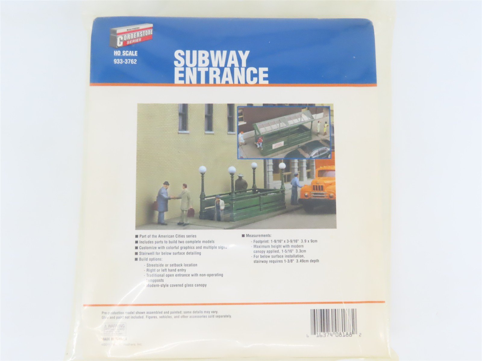 HO 1/87 Scale Walthers Cornerstone Kit 933-3762 Subway Entrance