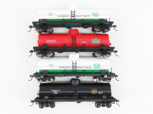 LOT of 4 HO Scale Bachmann Silver Series PSPX/QSOX/SHPX Single Dome Tank Cars