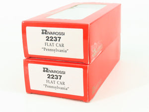LOT of 2 HO Scale Rivarossi 2237 PRR Pennsylvania Railroad Flat Cars w/ Stakes