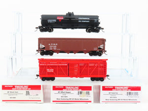 LOT of 3 HO Scale Walthers Trainline CONX/ATSF/SLSX Stock Car, Tank Car & Hopper