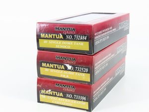 LOT of 3 HO Scale Mantua PRR/URTC/NATX Steel Reefer & Single Dome Tank Cars