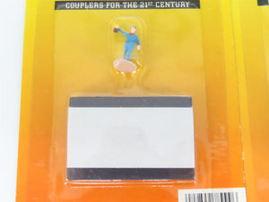 LOT of 6 HO Scale Bachmann 78999 E-Z Mate Uncoupler Magnets w/ Brakeman Figures