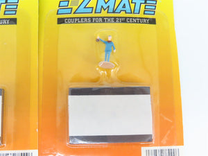 LOT of 6 HO Scale Bachmann 78999 E-Z Mate Uncoupler Magnets w/ Brakeman Figures