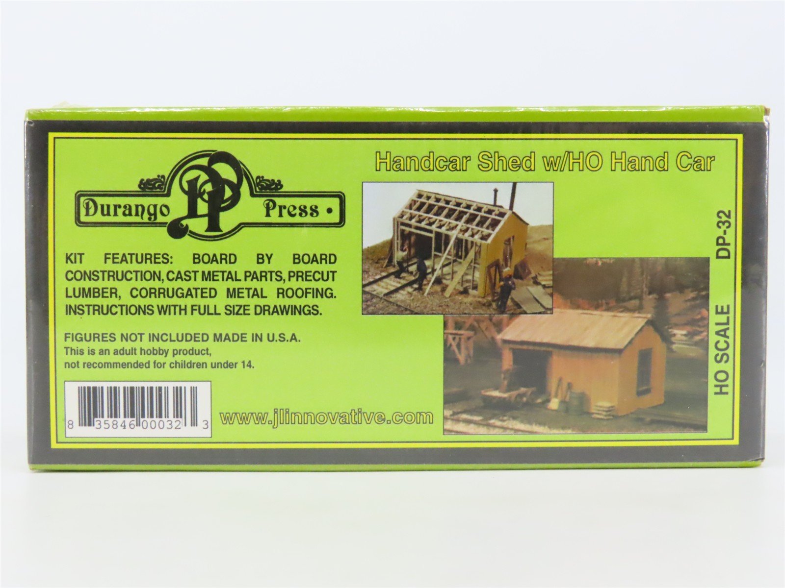HO 1/87 Scale Durango Press Kit DP-32 Handcar Shed w/ Hand Car - SEALED