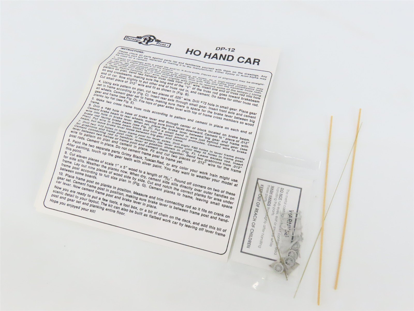 HO 1/87 Scale Durango Press Kit DP-12 Handcar