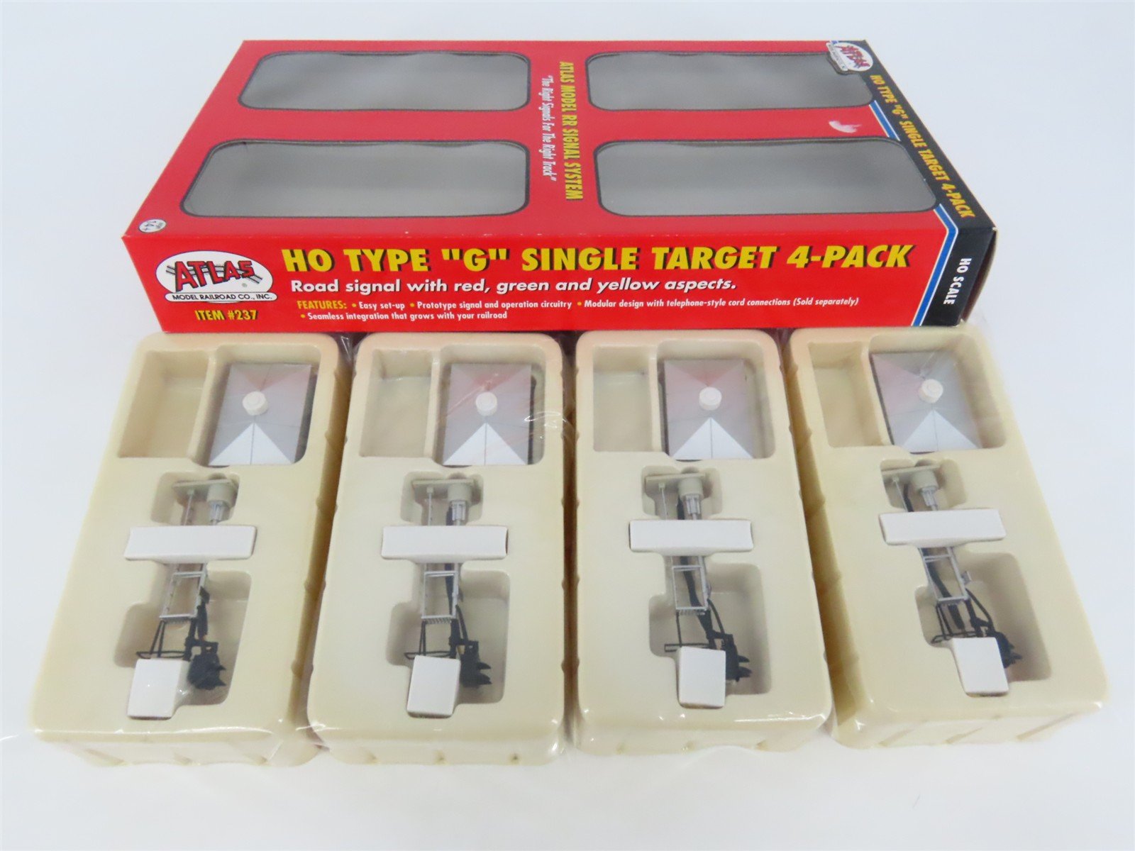 HO 1/87 Scale Atlas #237 Type "G" Single Target Signals 4-Pack