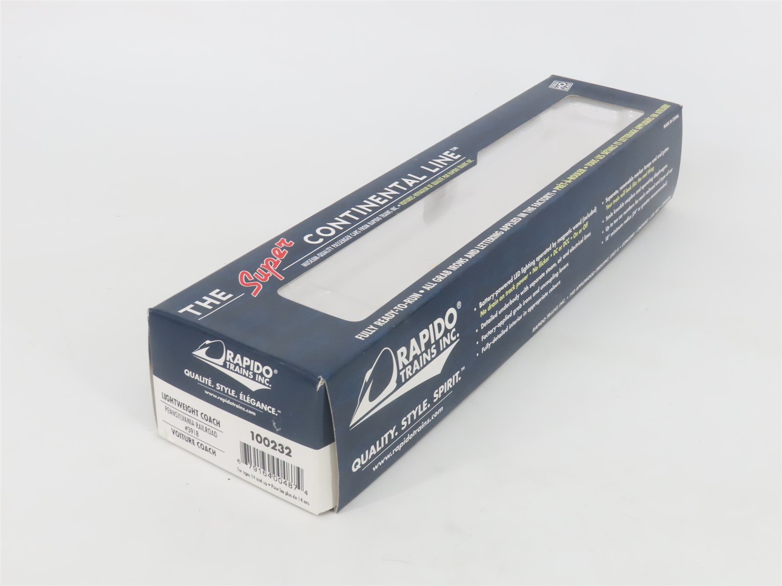 HO Scale Rapido 100232 PRR Pennsylvania Lightweight Coach Passenger Car #3918