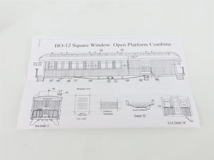 HO Scale LaBelle Kit #HO-12 Undecorated 50' Open Platform Combine Passenger