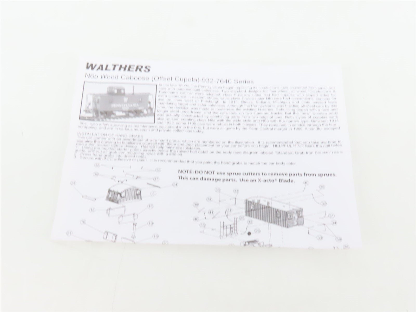 HO Walthers Platinum 932-7643 PRR Pennsylvania N6B Offset Cupola Caboose #981793