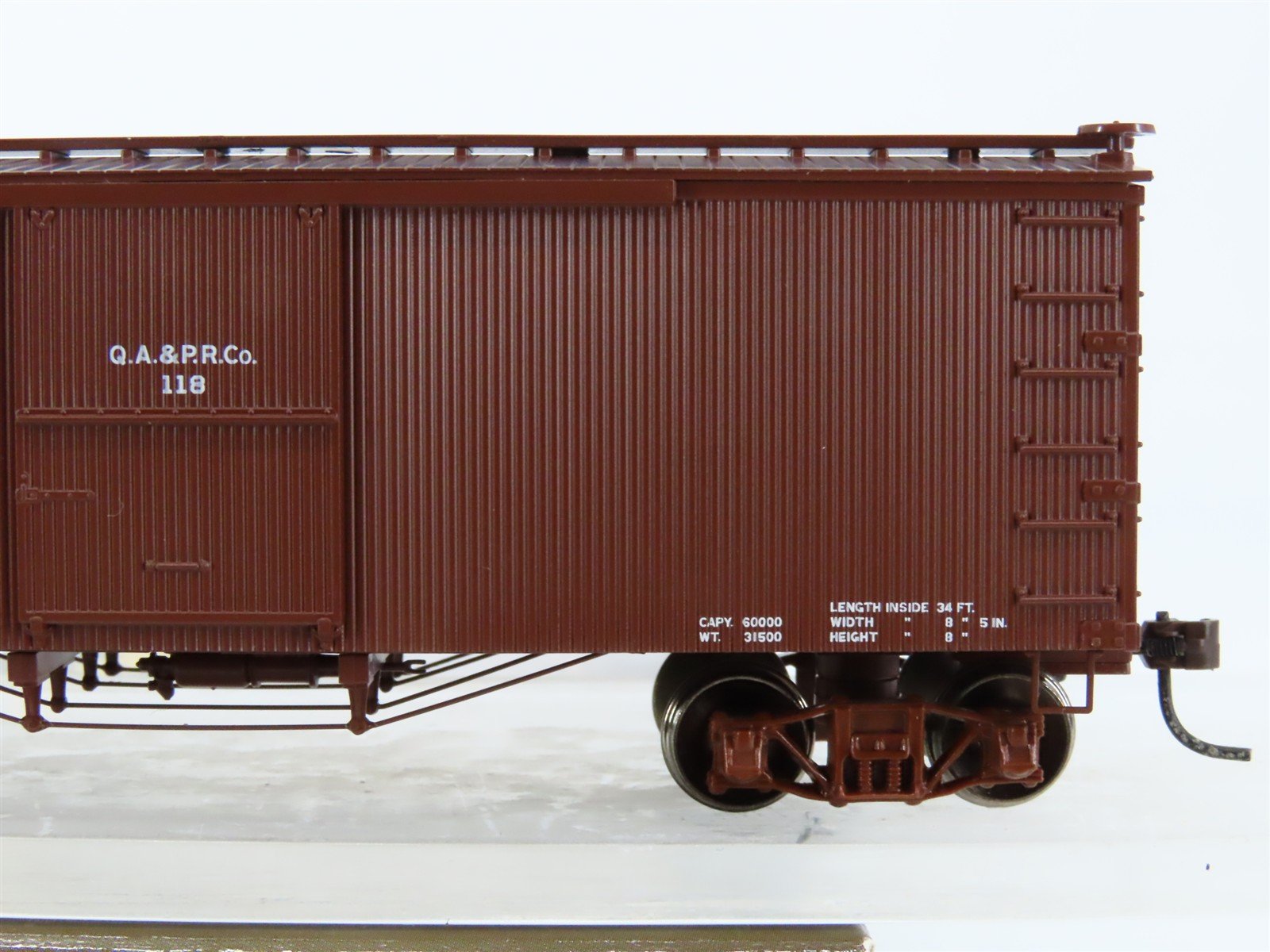HO Scale Roundhouse 84240 QA&PRCo Quanah Route 36' Wood Box Car #118
