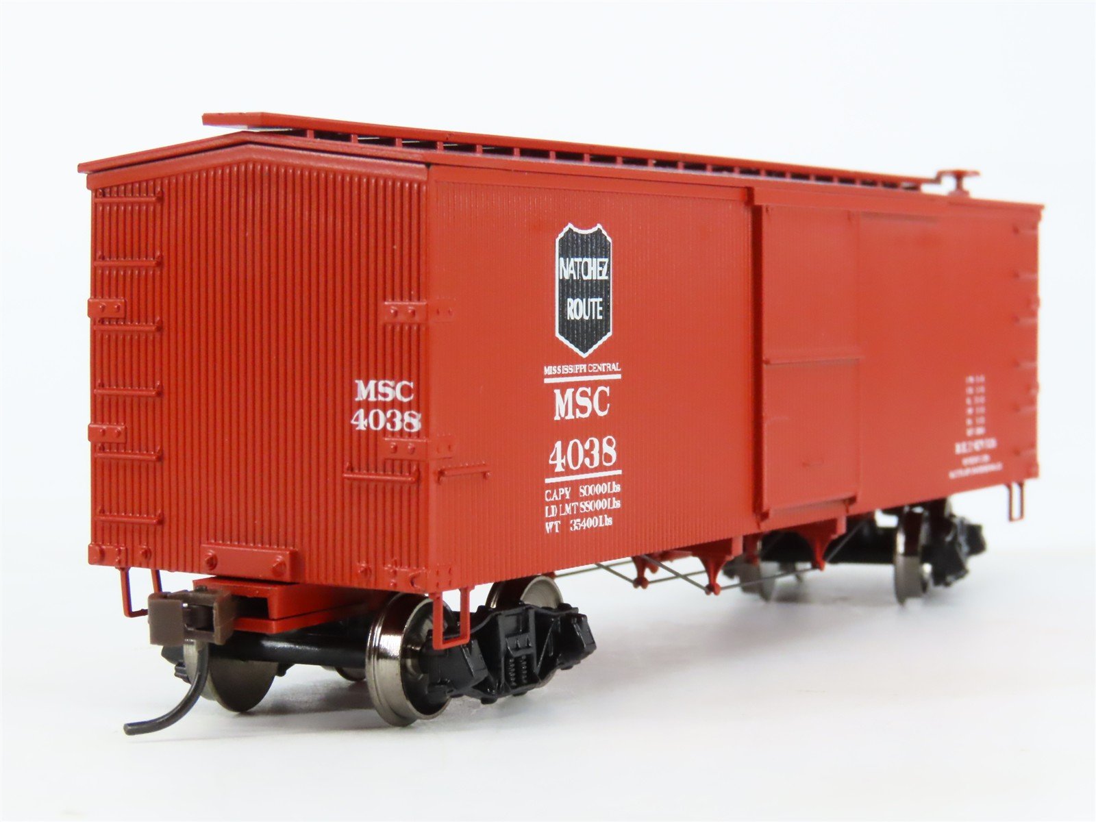 HO Scale Roundhouse 84182 MSC Mississippi Central 36' Wood Box Car #4038