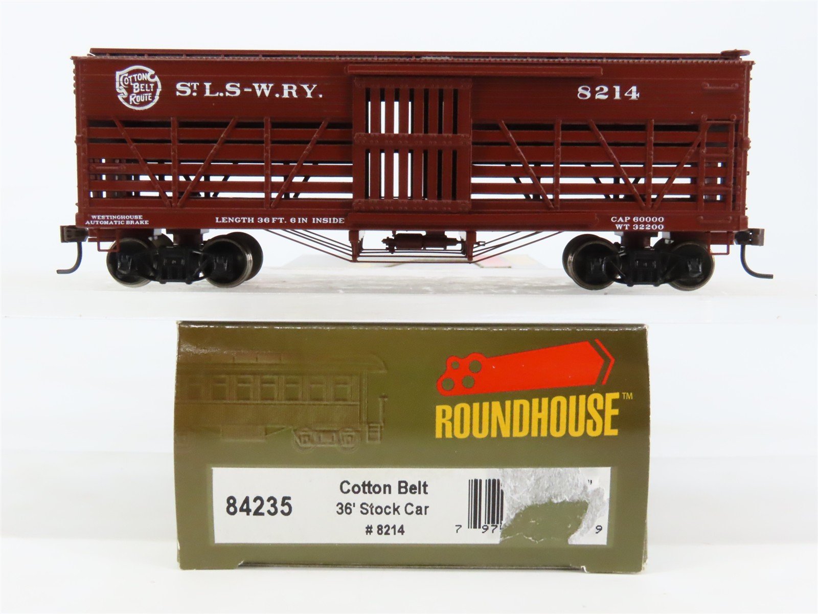 HO Scale Roundhouse 84235 SSW Cotton Belt Route 36' Stock Car #8214