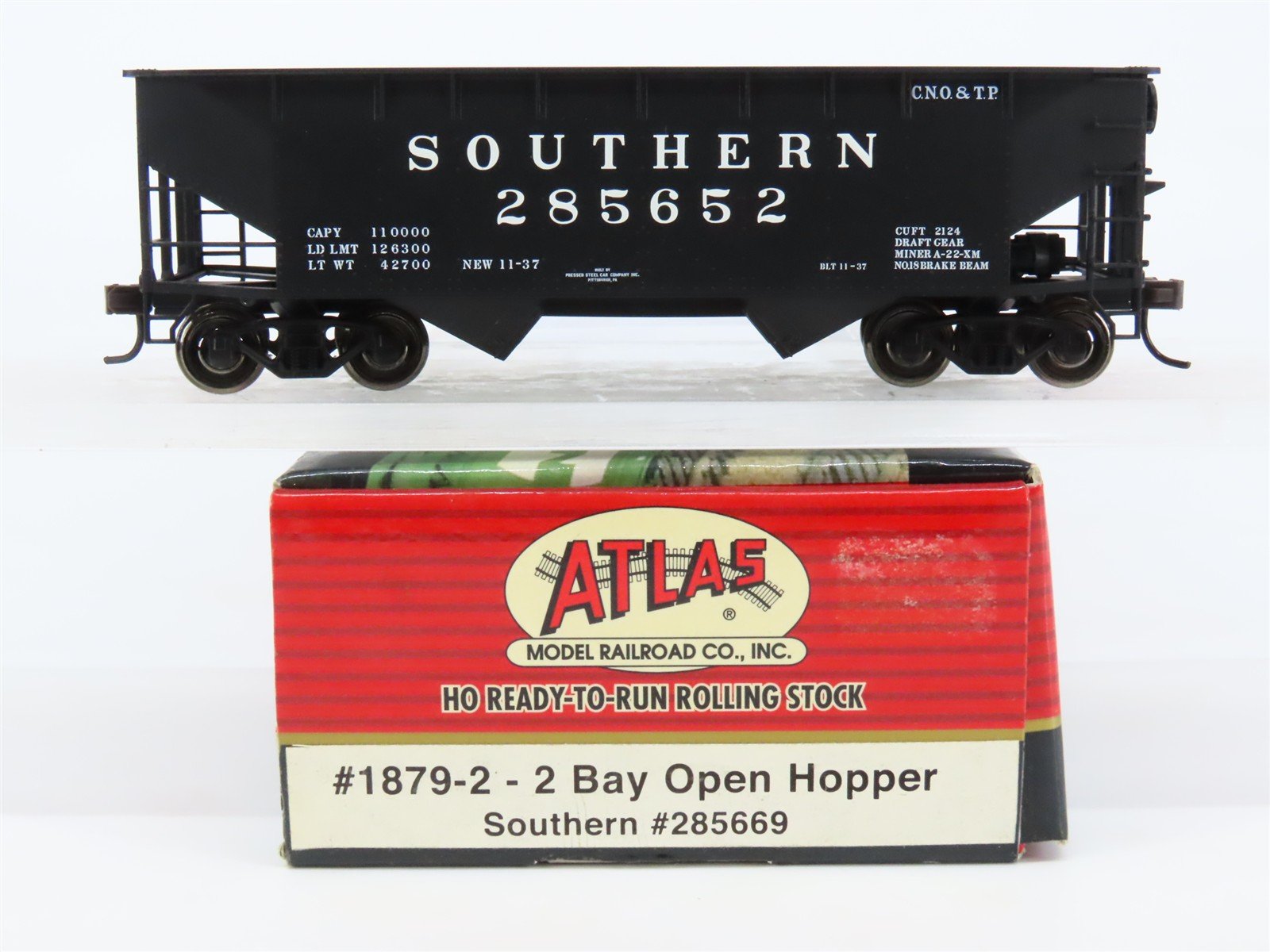 HO Scale Atlas 1879-2 CNO&TP / SOU Southern Railway 2-Bay Open Hopper #285652