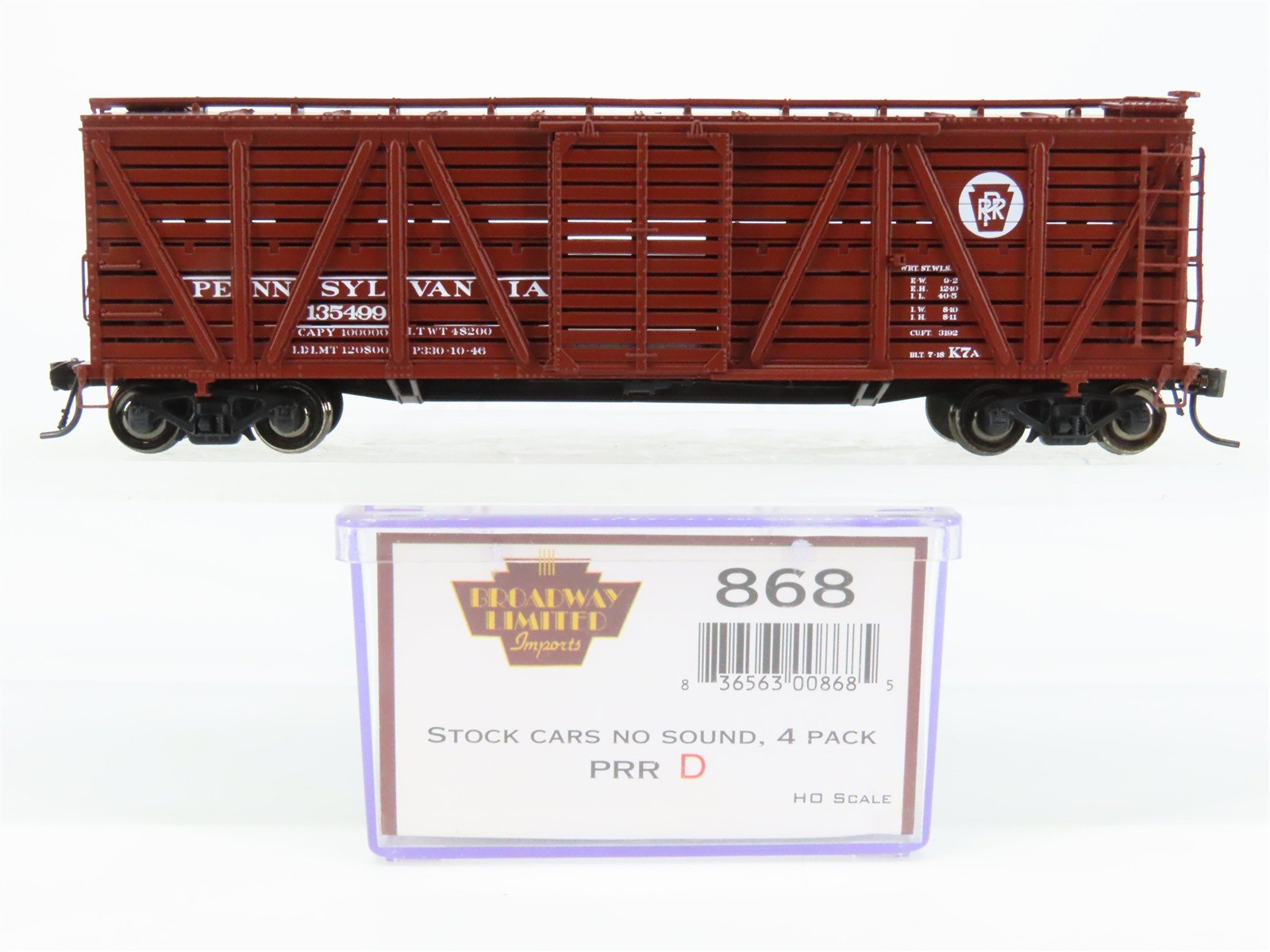 HO Scale Broadway Limited BLI 868 PRR Pennsylvania K7A 40' Stock Car #135499