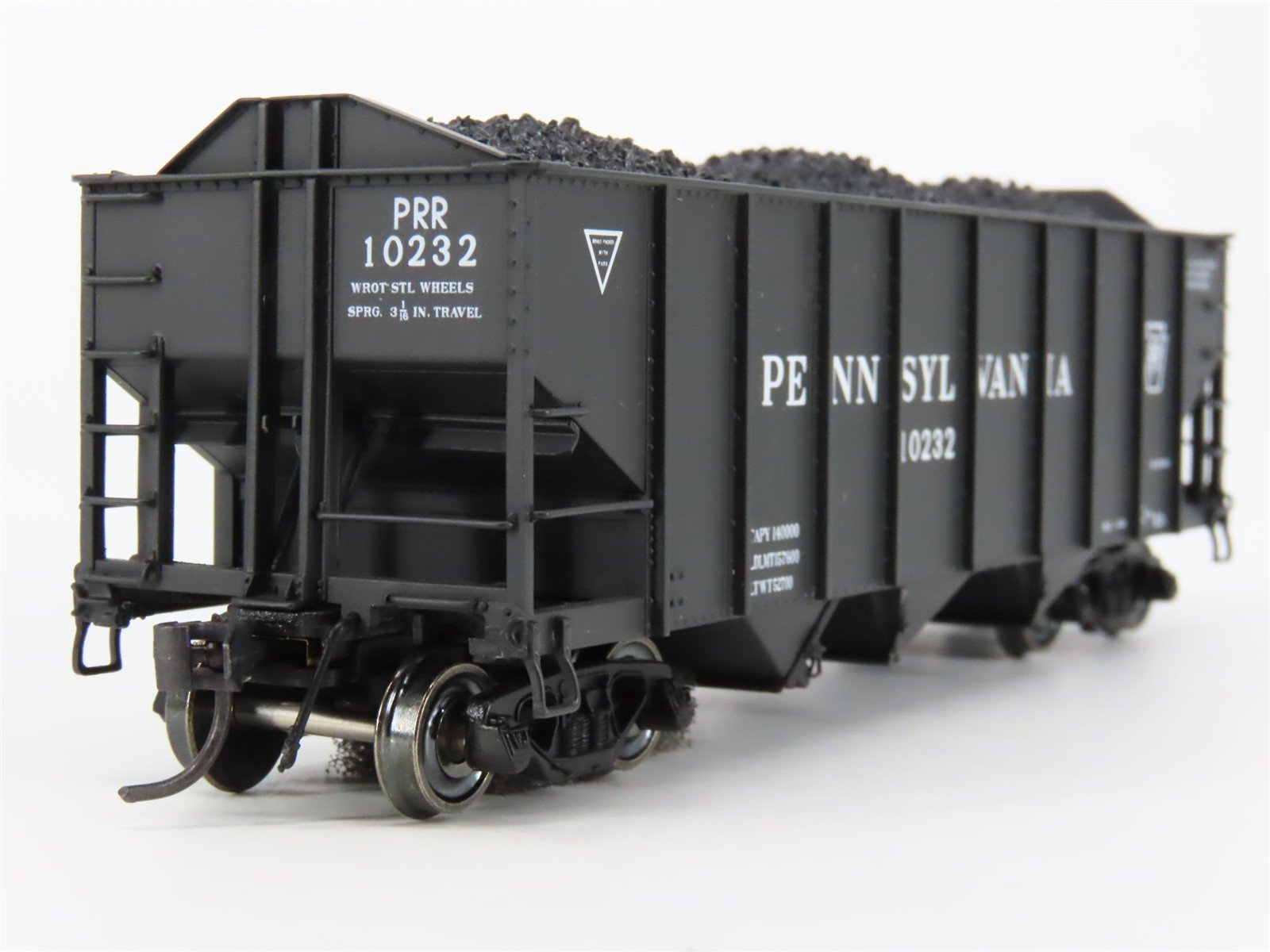 HO Broadway Limited BLI 809 PRR Pennsylvania H2A 3-Bay Hopper #10232 w/ Load