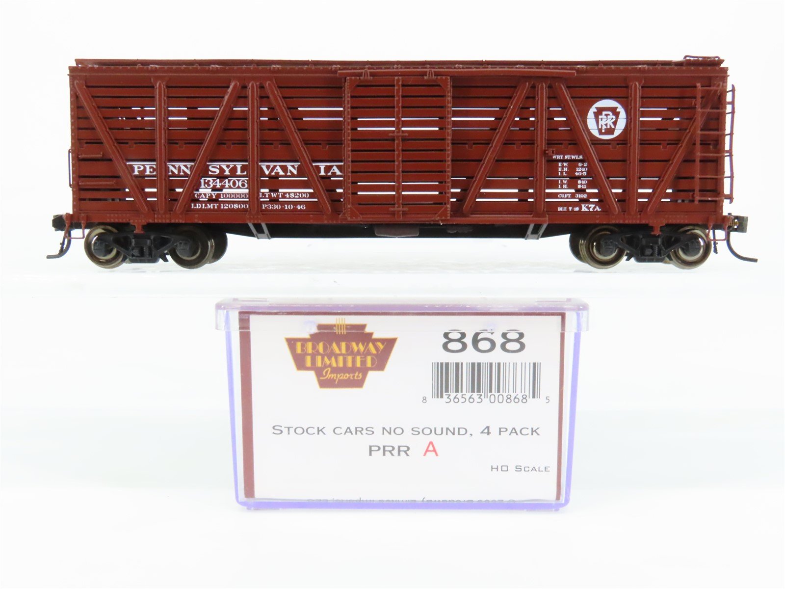 HO Scale Broadway Limited BLI 868 PRR Pennsylvania K7A 40' Stock Car #134406